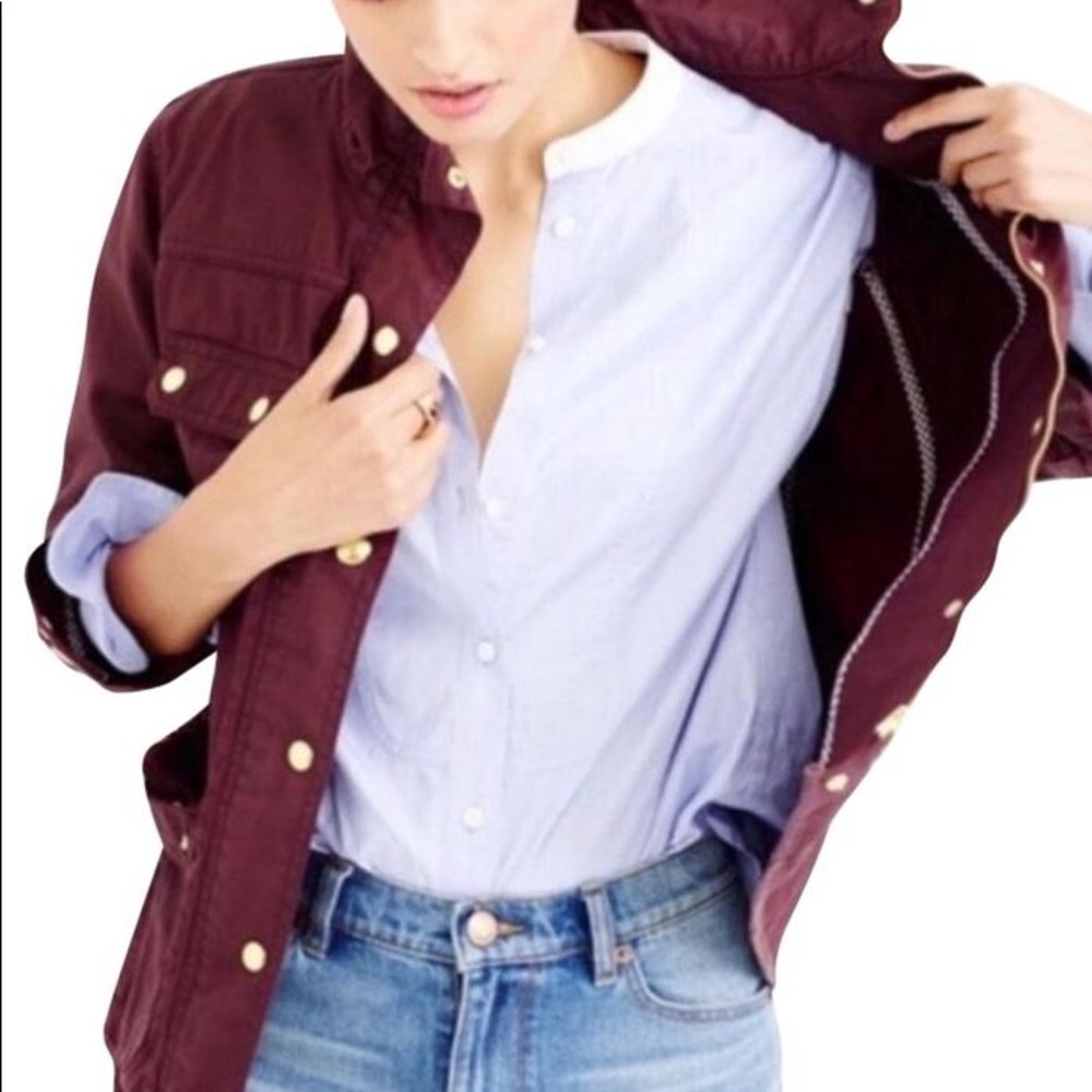J Crew “the downtown field jacket” in burgundy